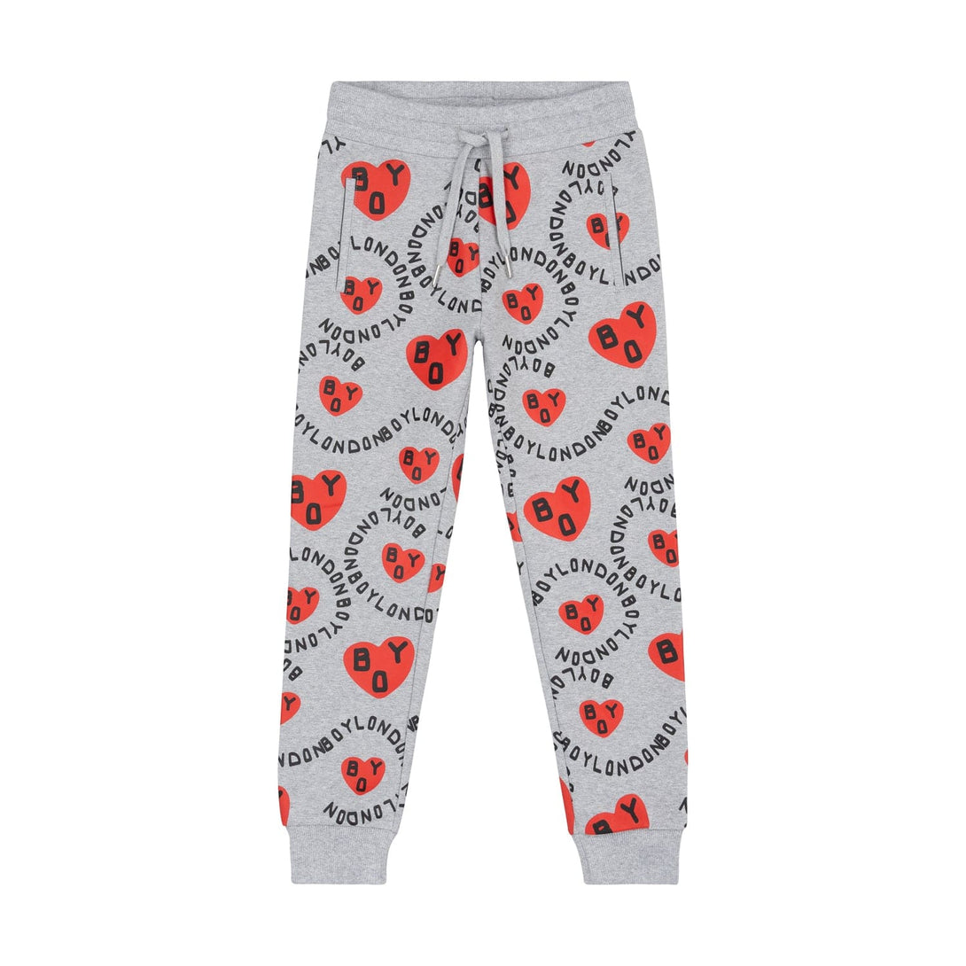 BOY KIDS HEART JOGGERS - GREY