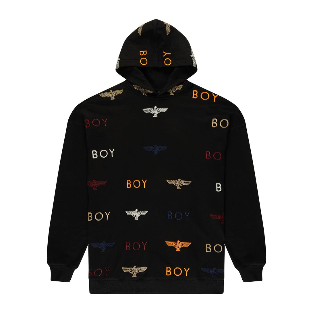 BOY MANIA EMBROIDERY HOODIE - BLACK