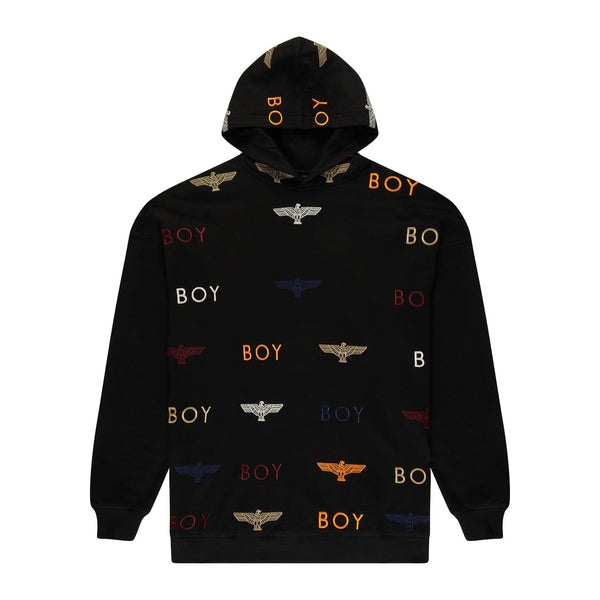 BOY MANIA EMBROIDERY HOODIE - BLACK