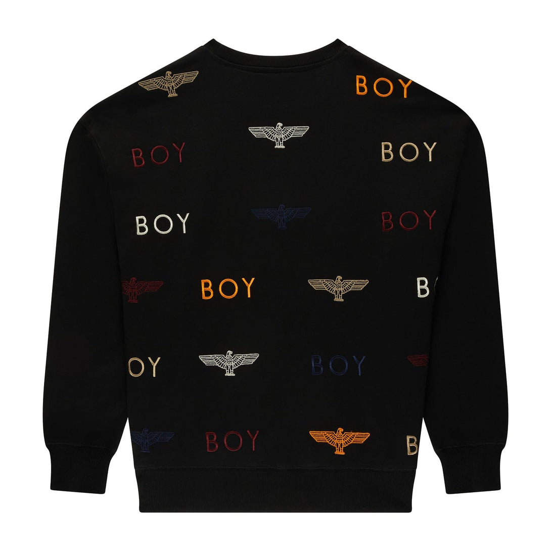 BOY MANIA EMBROIDERY SWEATSHIRT- BLACK