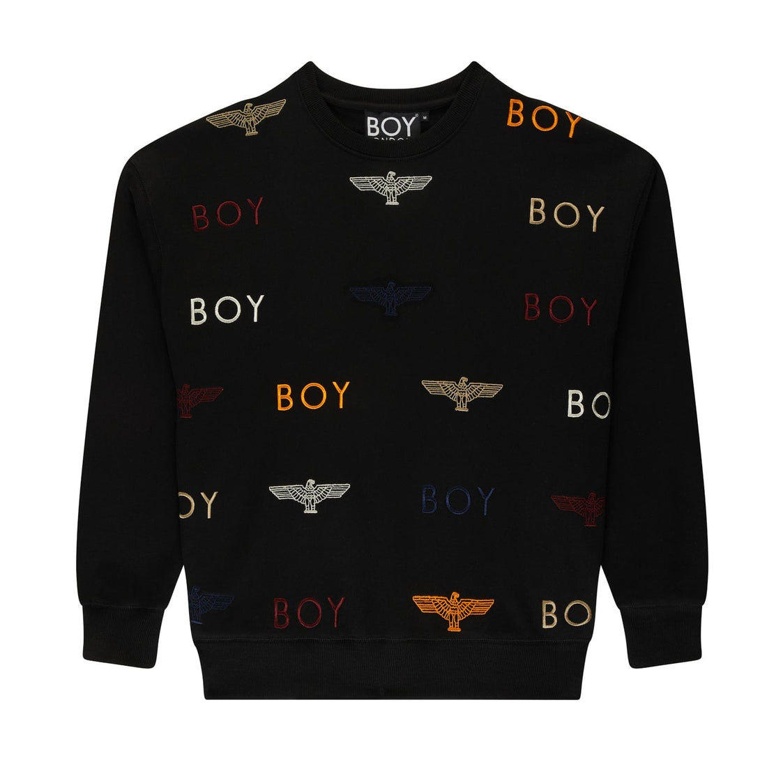 BOY MANIA EMBROIDERY SWEATSHIRT- BLACK