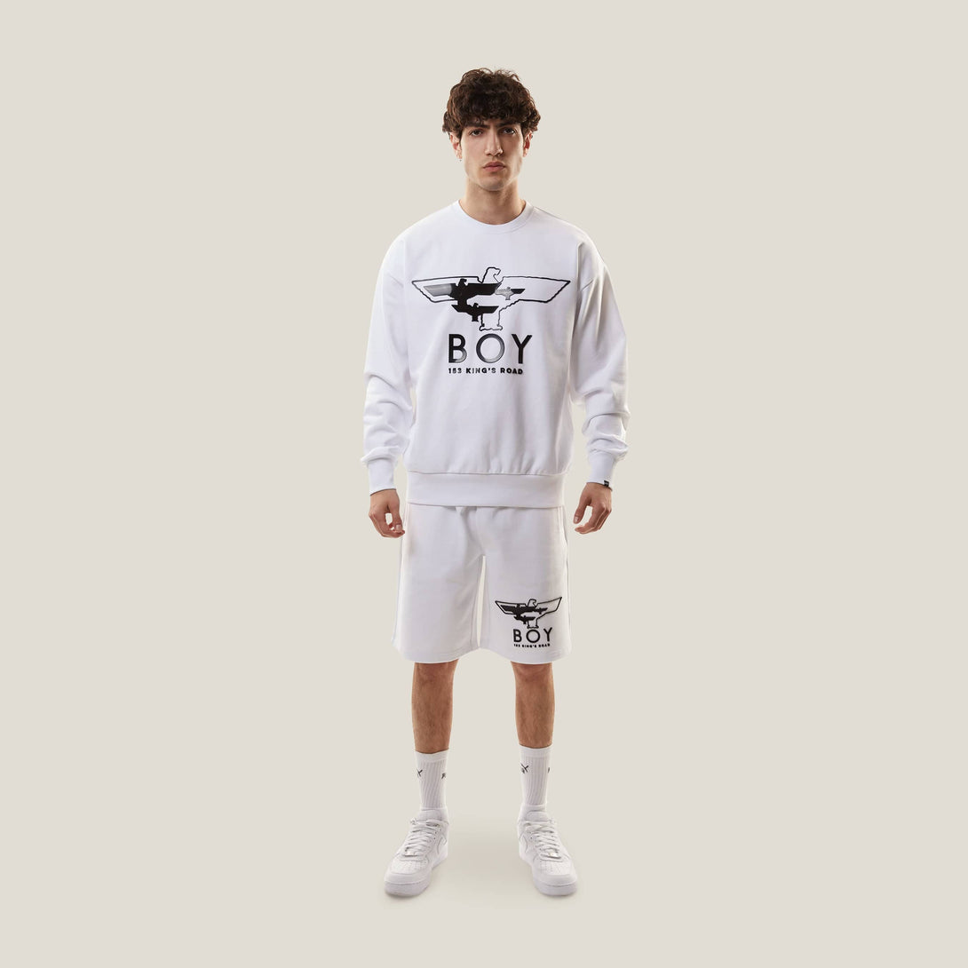 BOY MYRIAD EAGLE SHORTS - WHITE