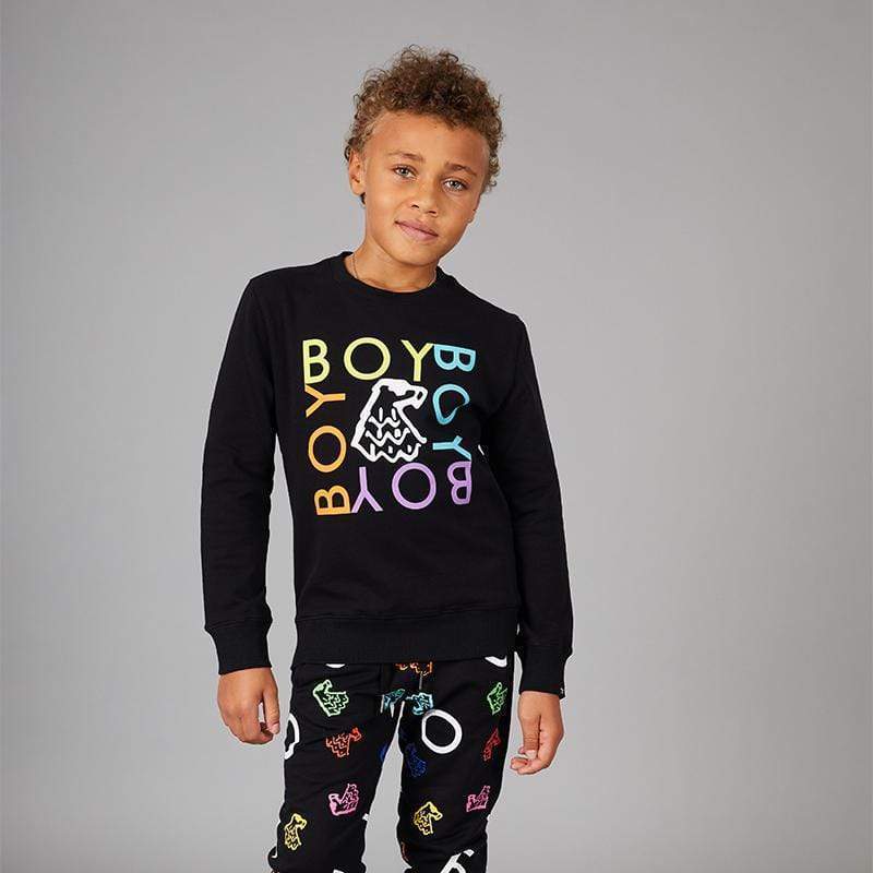 BOY QUADRUPLE KIDS SWEATSHIRT - BLACK