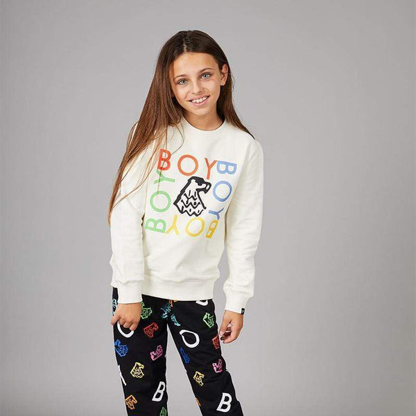 BOY QUADRUPLE KIDS SWEATSHIRT - OFF WHITE