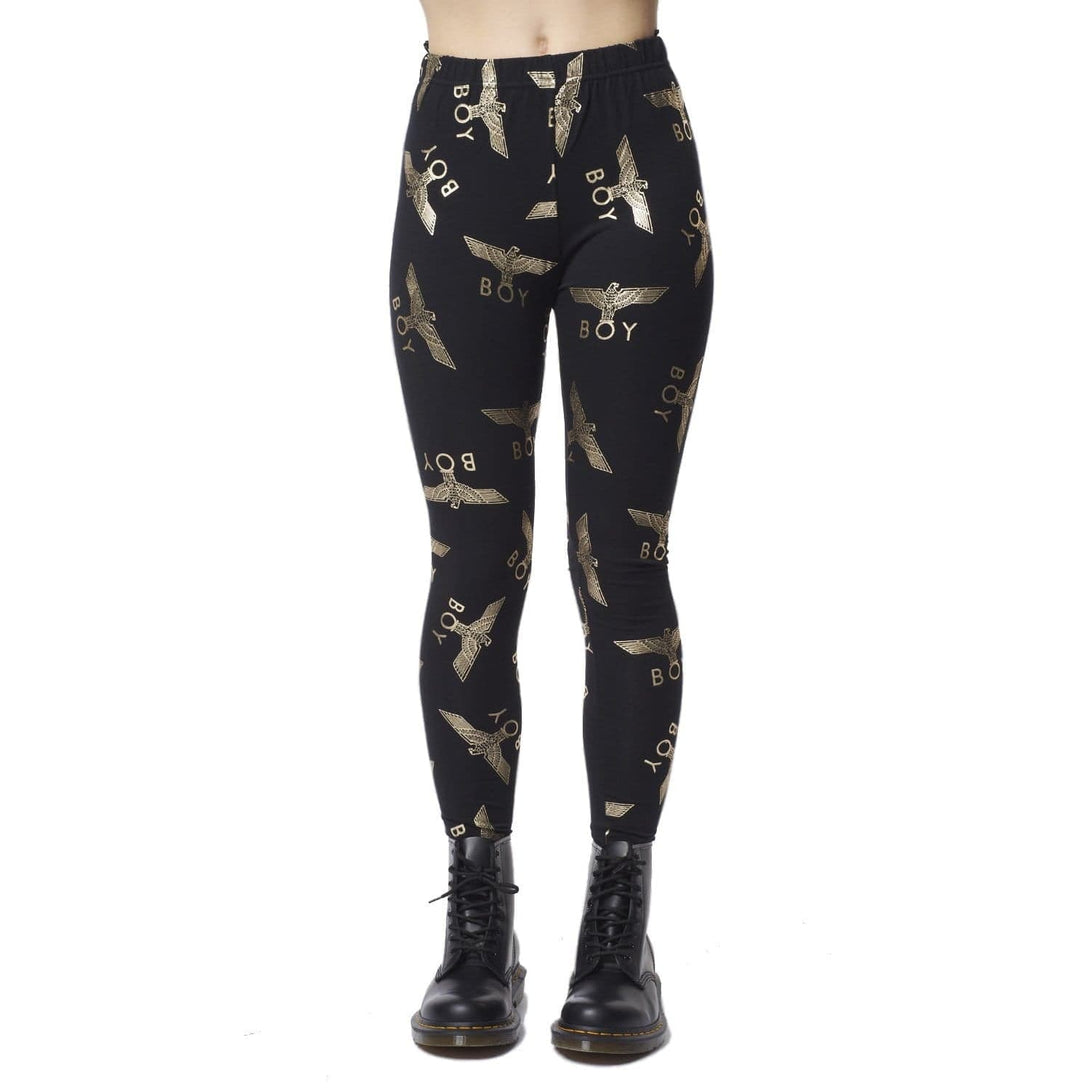 BOY REPEAT LEGGINGS - BLACK/GOLD