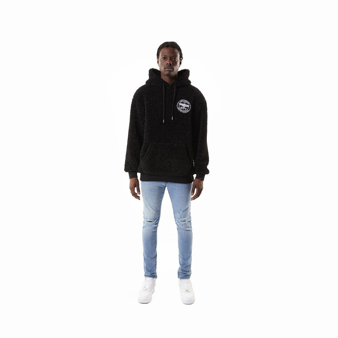 BOY SAINT SHERPA HOODIE - BLACK