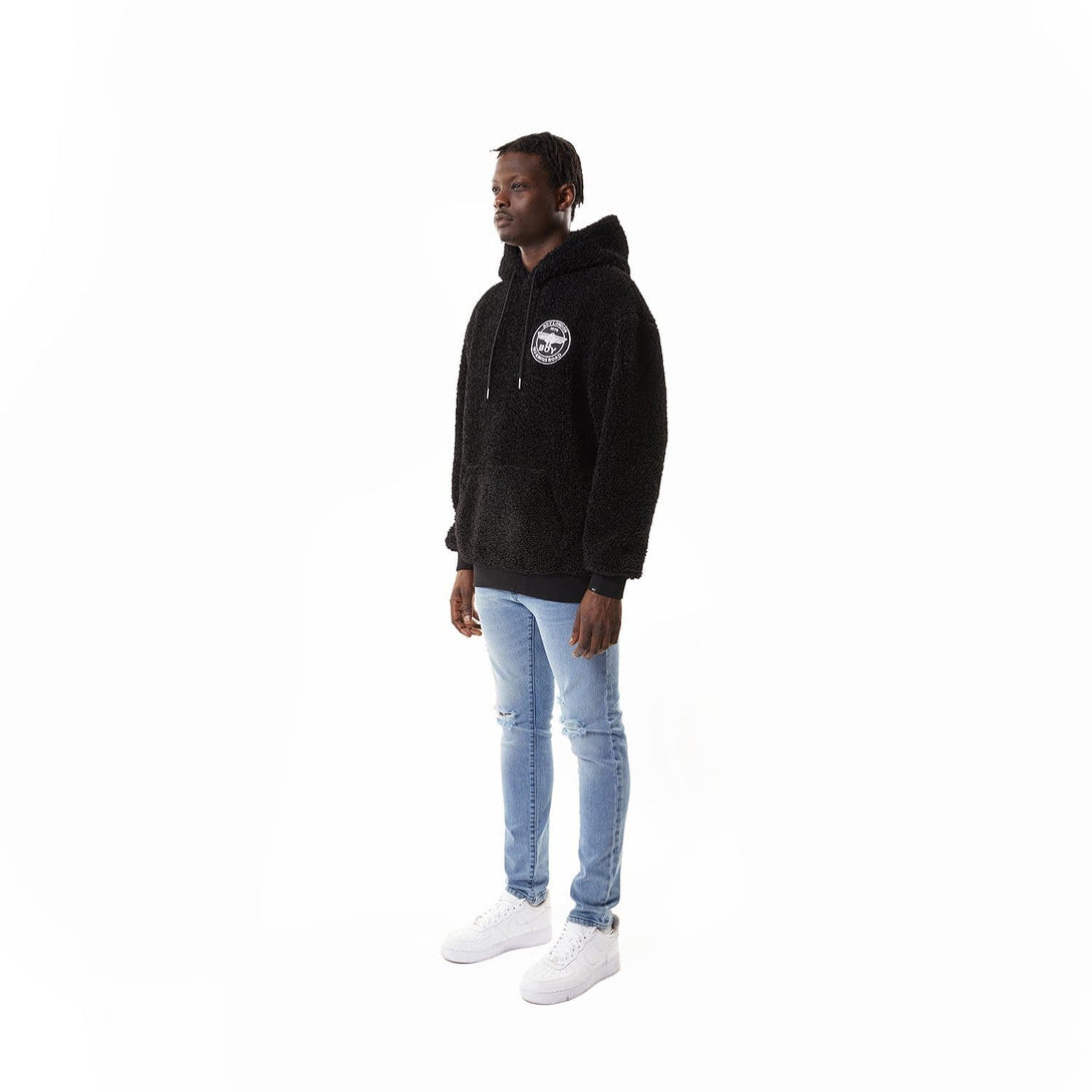 BOY SAINT SHERPA HOODIE - BLACK