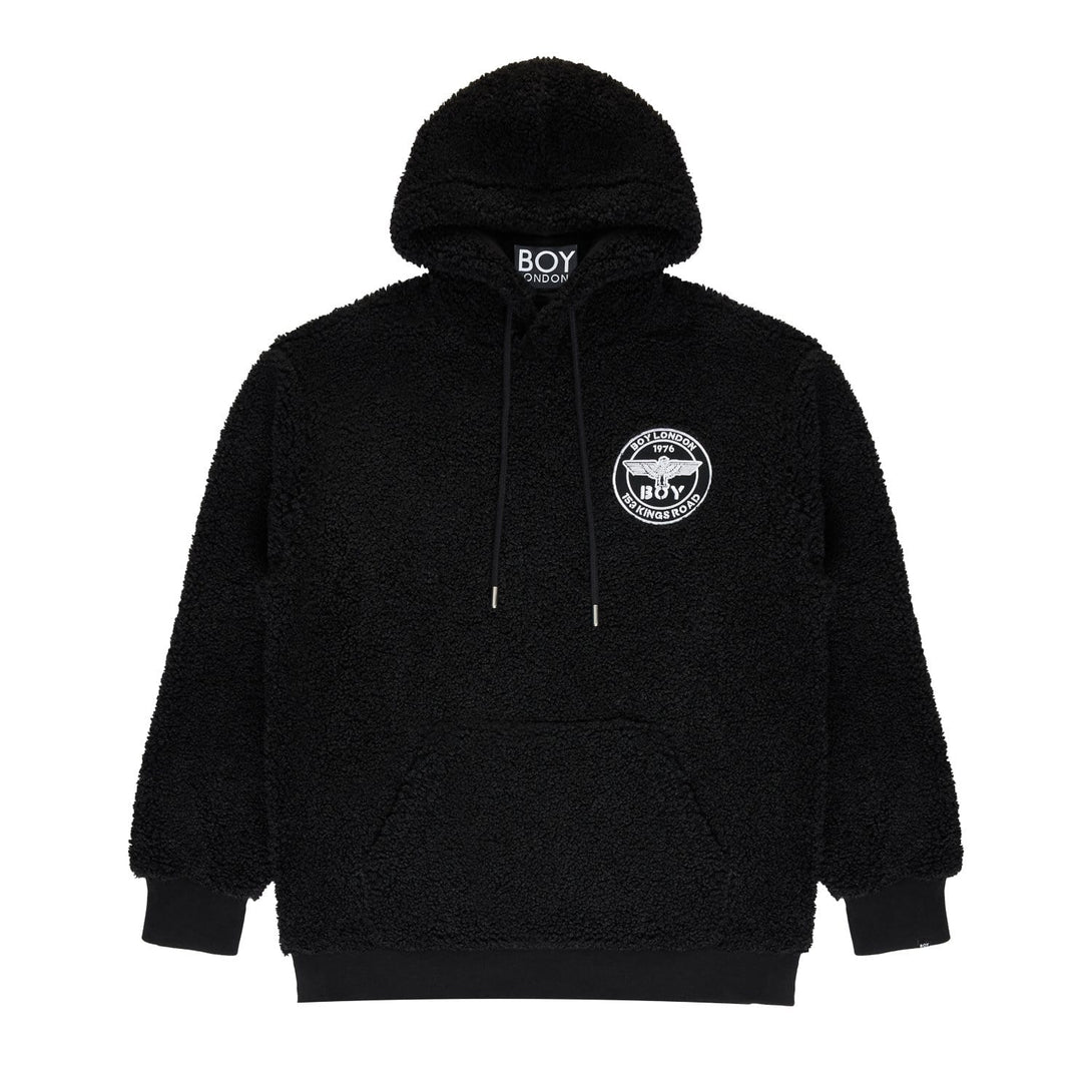 BOY SAINT SHERPA HOODIE - BLACK