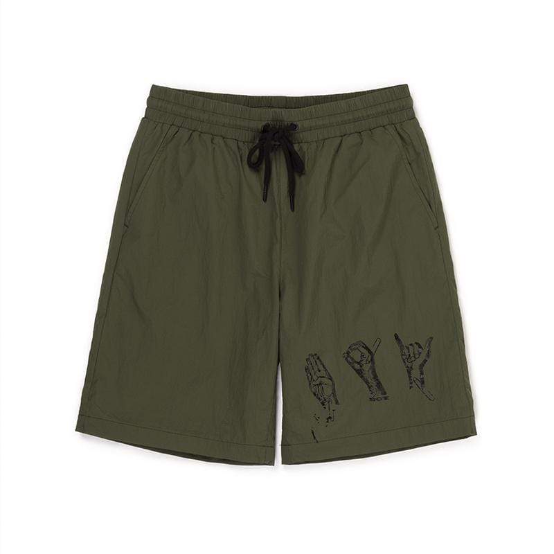 BOY SIGN NYLON SHORTS - KHAKI