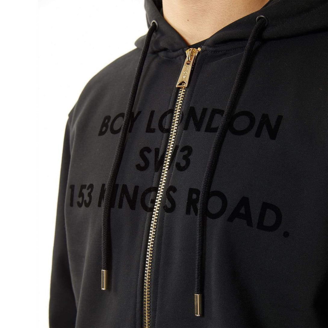 BOY SW3 ZIP HOODIE - BLACK