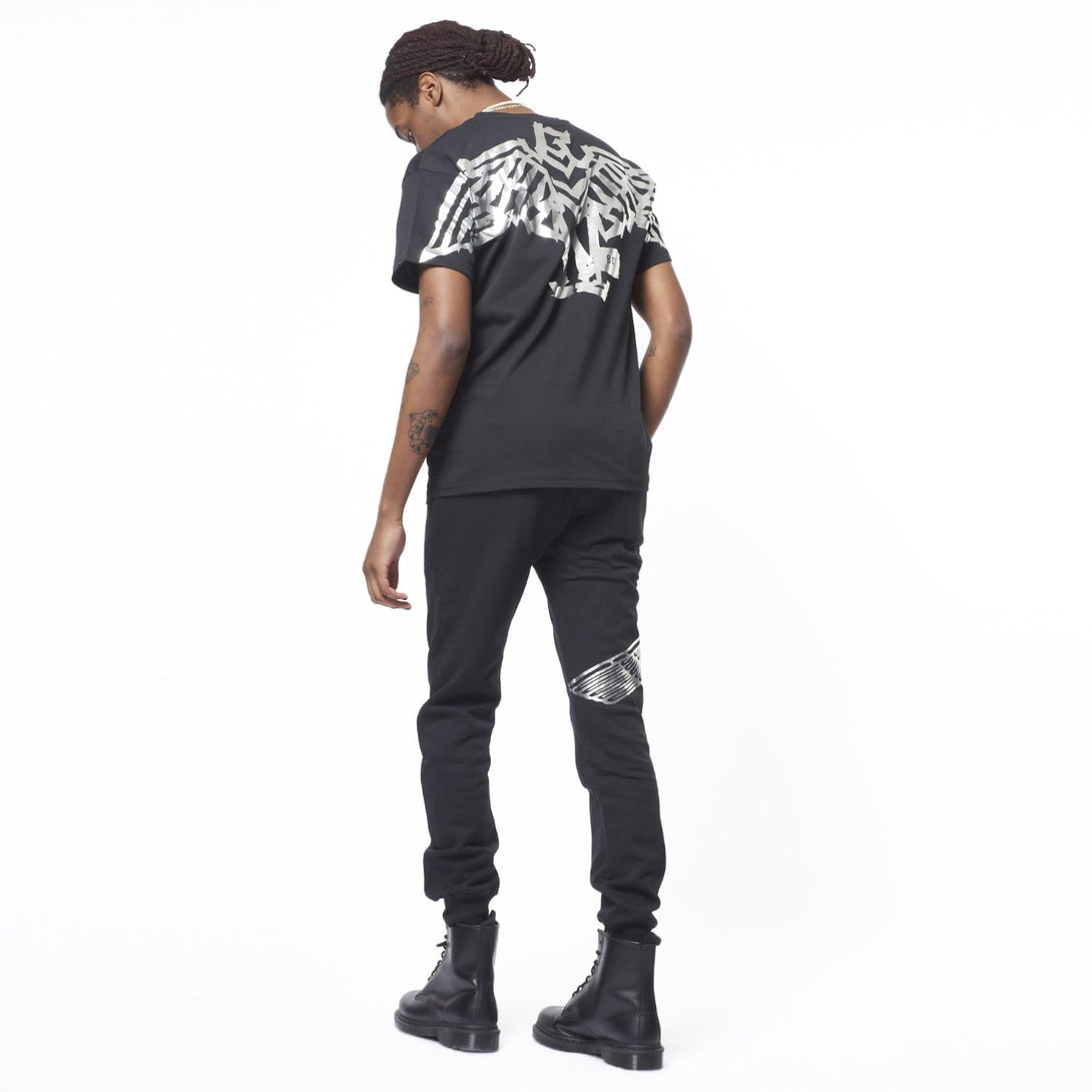 BOY TAPE EAGLE BACKPRINT T-SHIRT - BLACK/SILVER