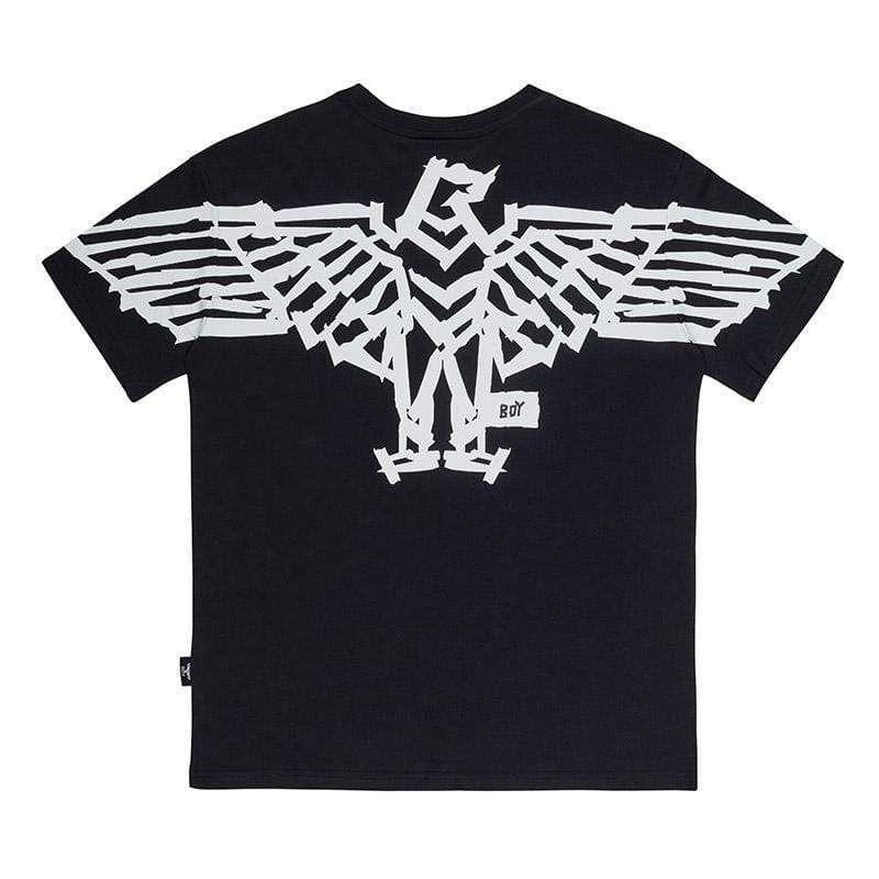 BOY TAPE EAGLE BACKPRINT T-SHIRT WOMENS - BLACK/WHITE