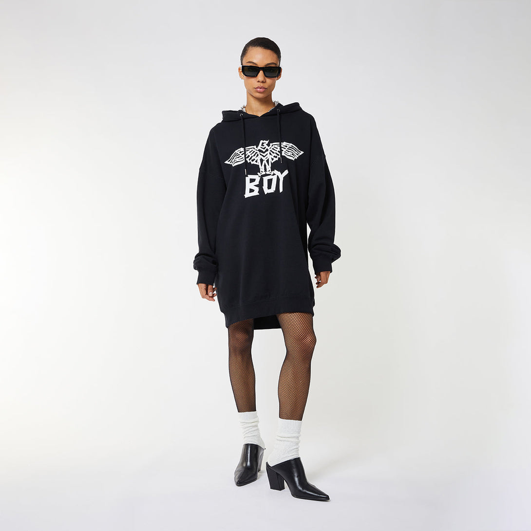 BOY TAPE EAGLE HOODIE WOMENS - BLACK