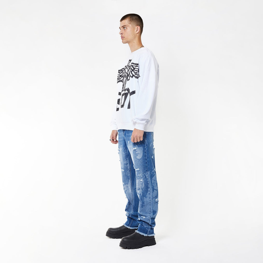 BOY TAPE EAGLE SWEATSHIRT - WHITE