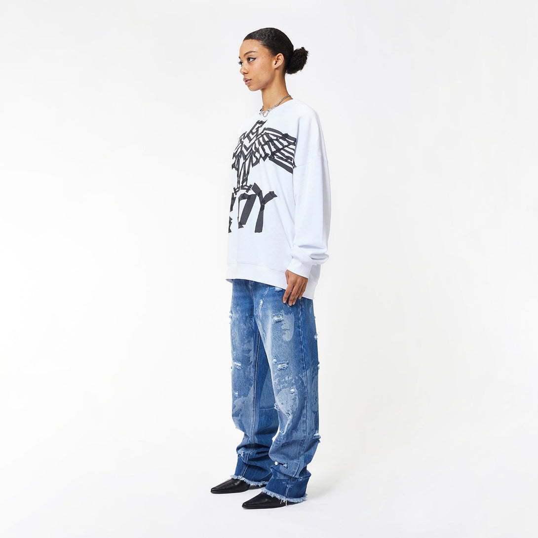 BOY TAPE EAGLE SWEATSHIRT WOMENS - WHITE