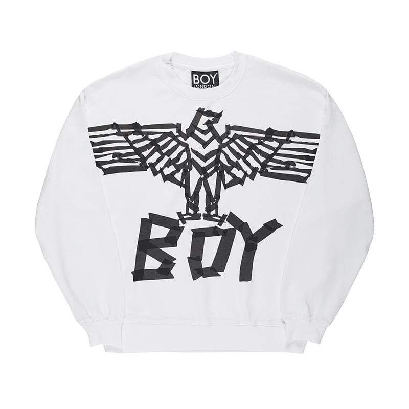 BOY TAPE EAGLE SWEATSHIRT WOMENS - WHITE