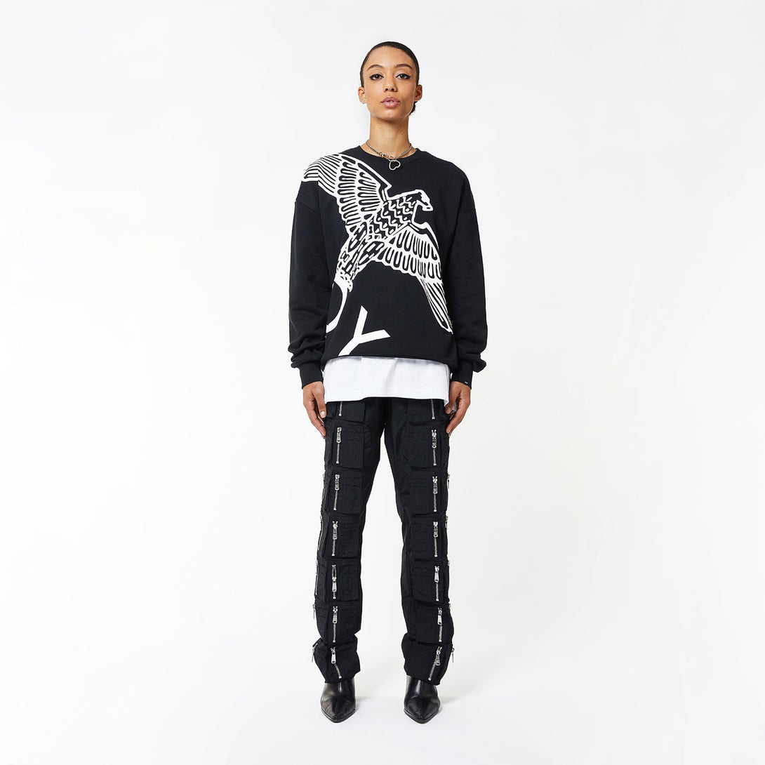 BOY WINGSPAN SWEATSHIRT WOMENS - BLACK/WHITE