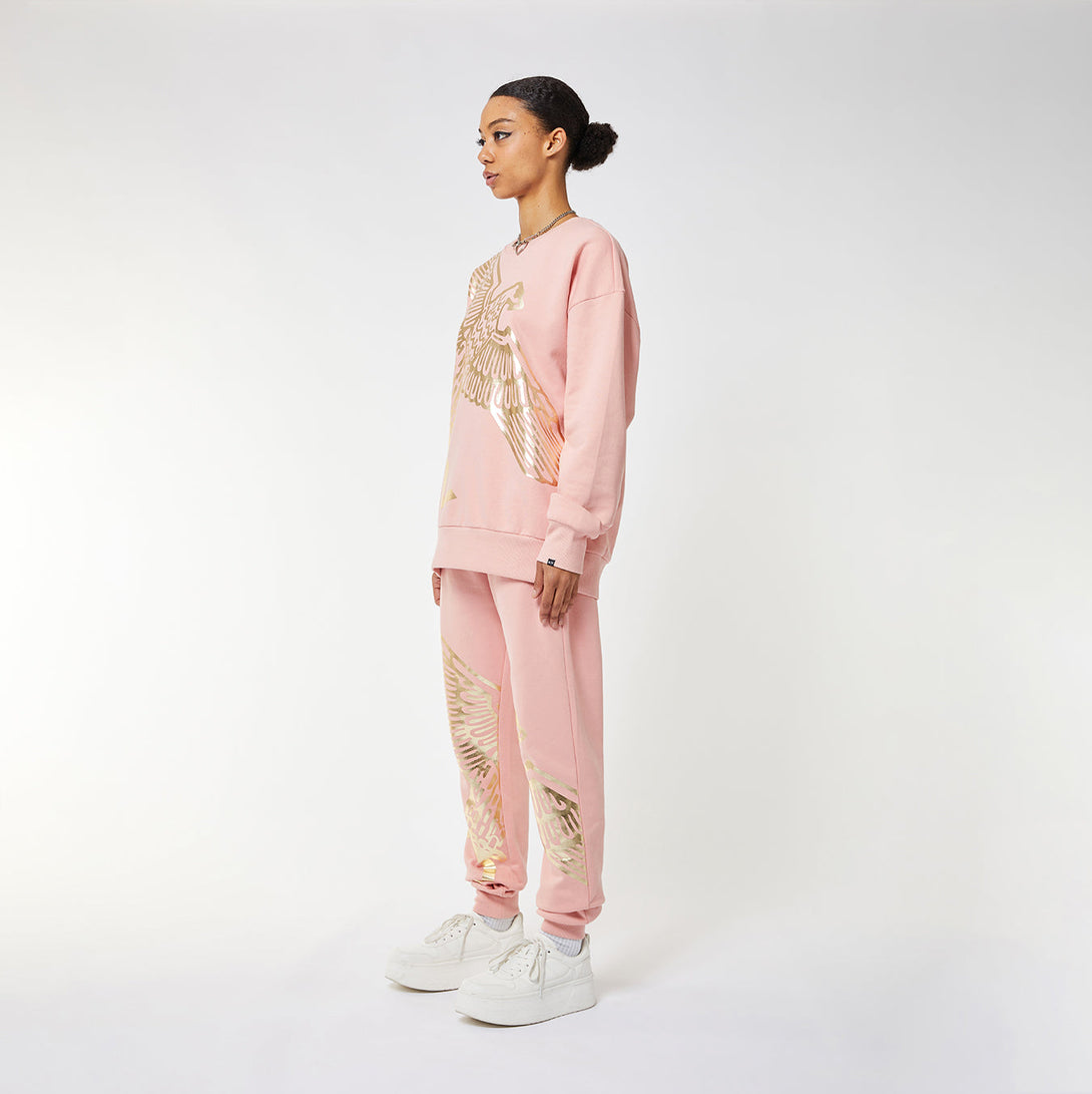 BOY WINGSPAN SWEATSHIRT WOMENS- PINK/GOLD