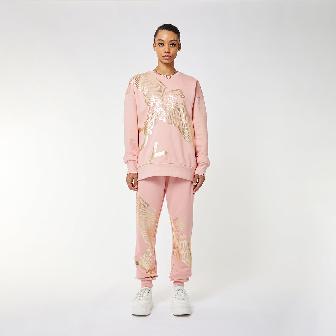 BOY WINGSPAN SWEATSHIRT WOMENS- PINK/GOLD