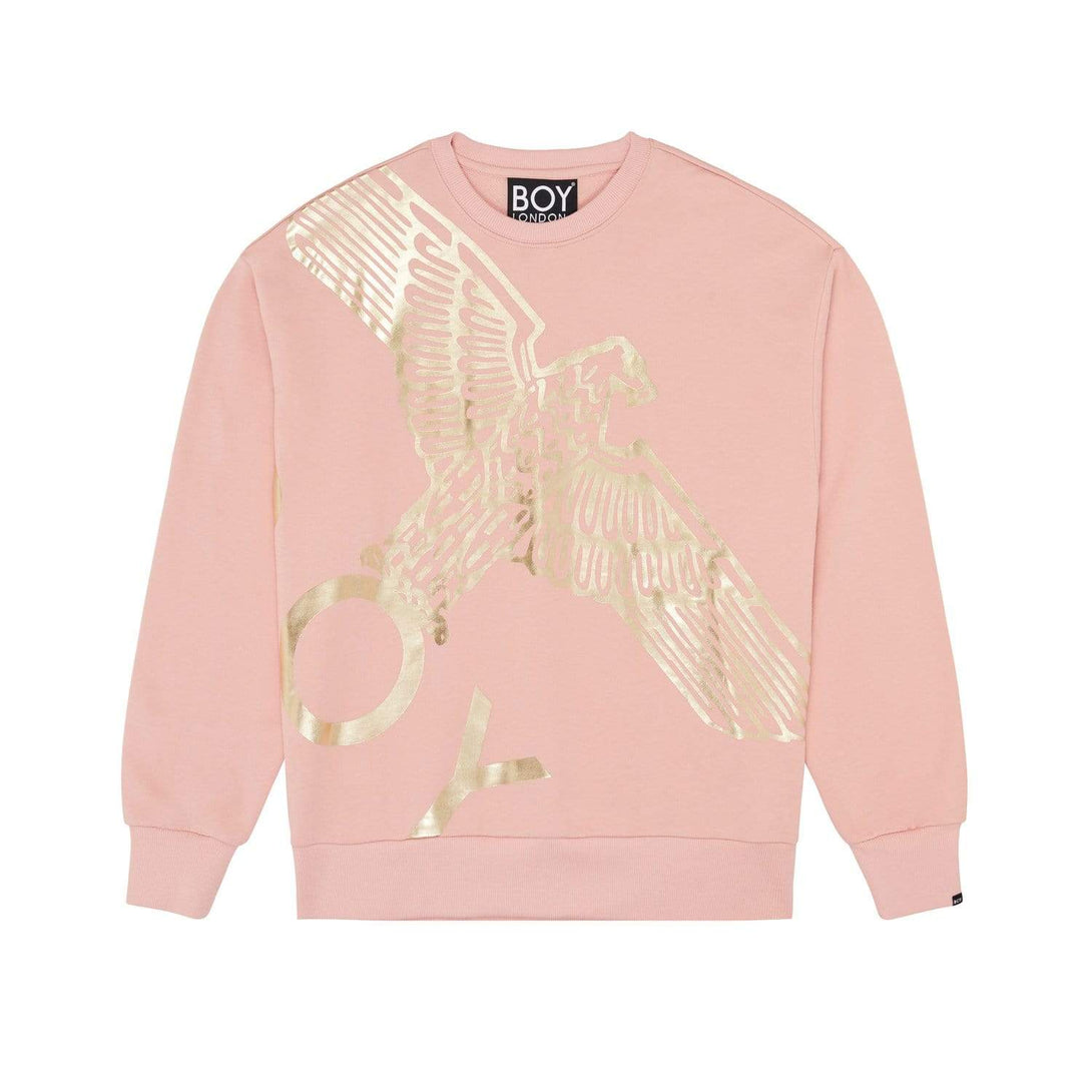 BOY WINGSPAN SWEATSHIRT WOMENS- PINK/GOLD