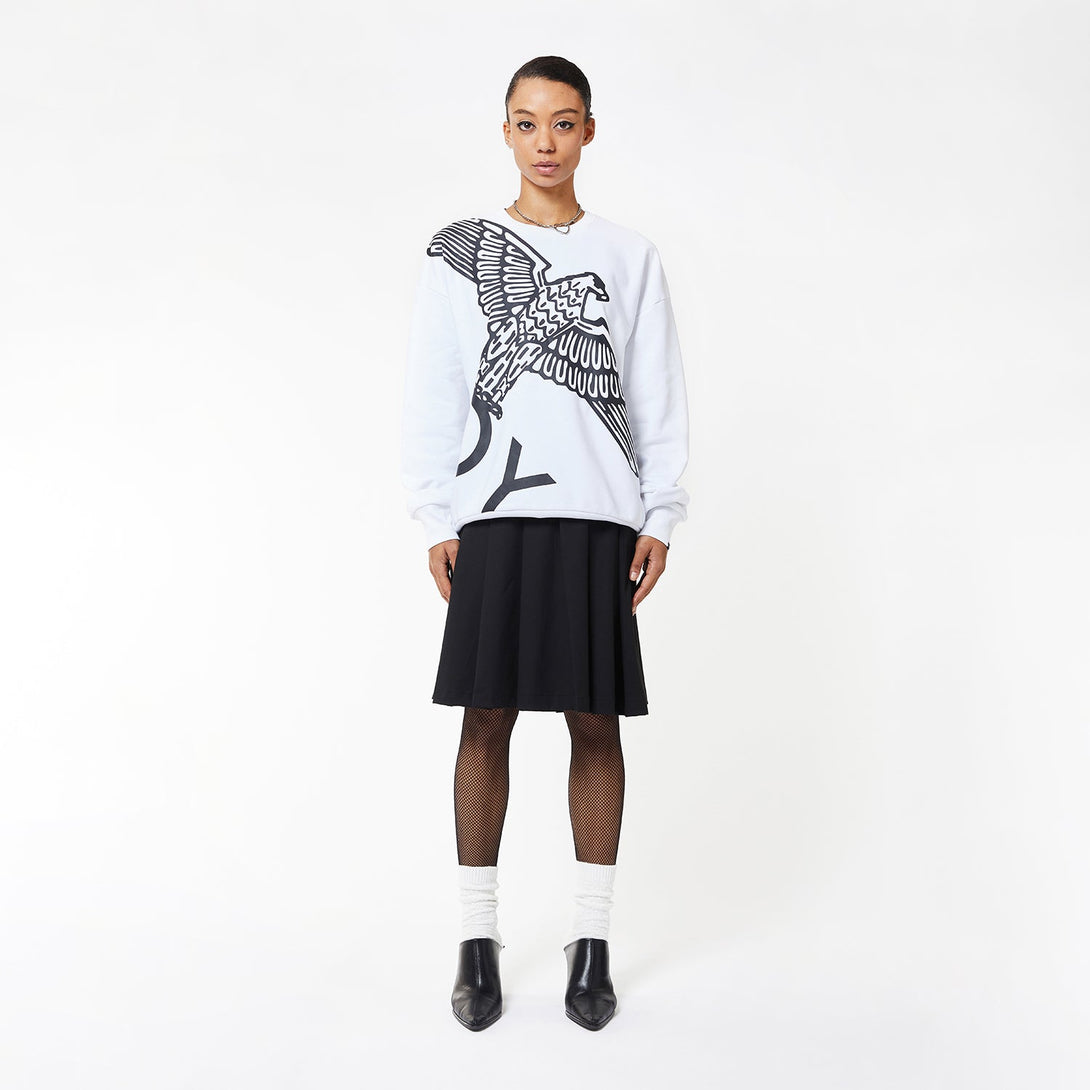 BOY WINGSPAN SWEATSHIRT WOMENS - WHITE/BLACK