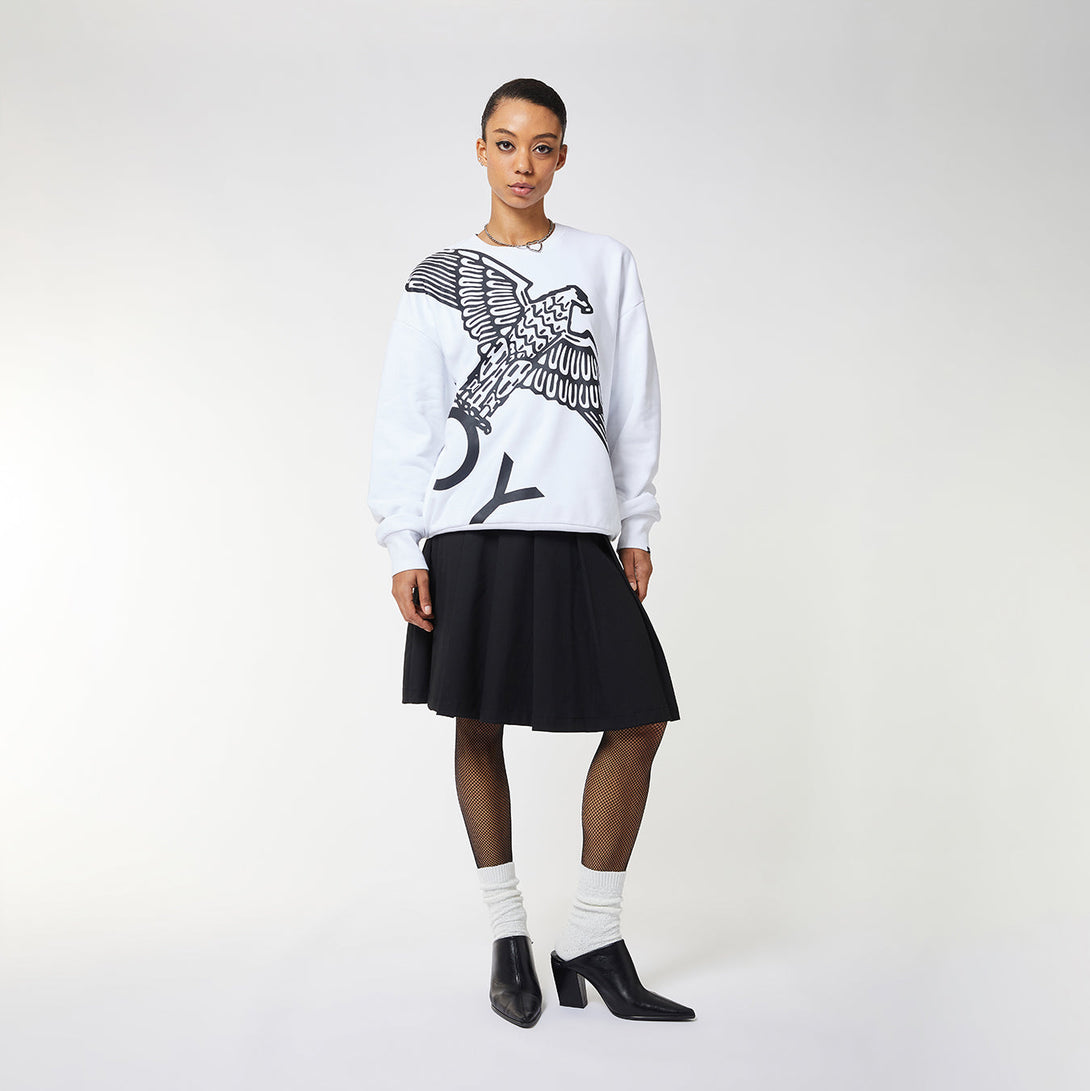 BOY WINGSPAN SWEATSHIRT WOMENS - WHITE/BLACK