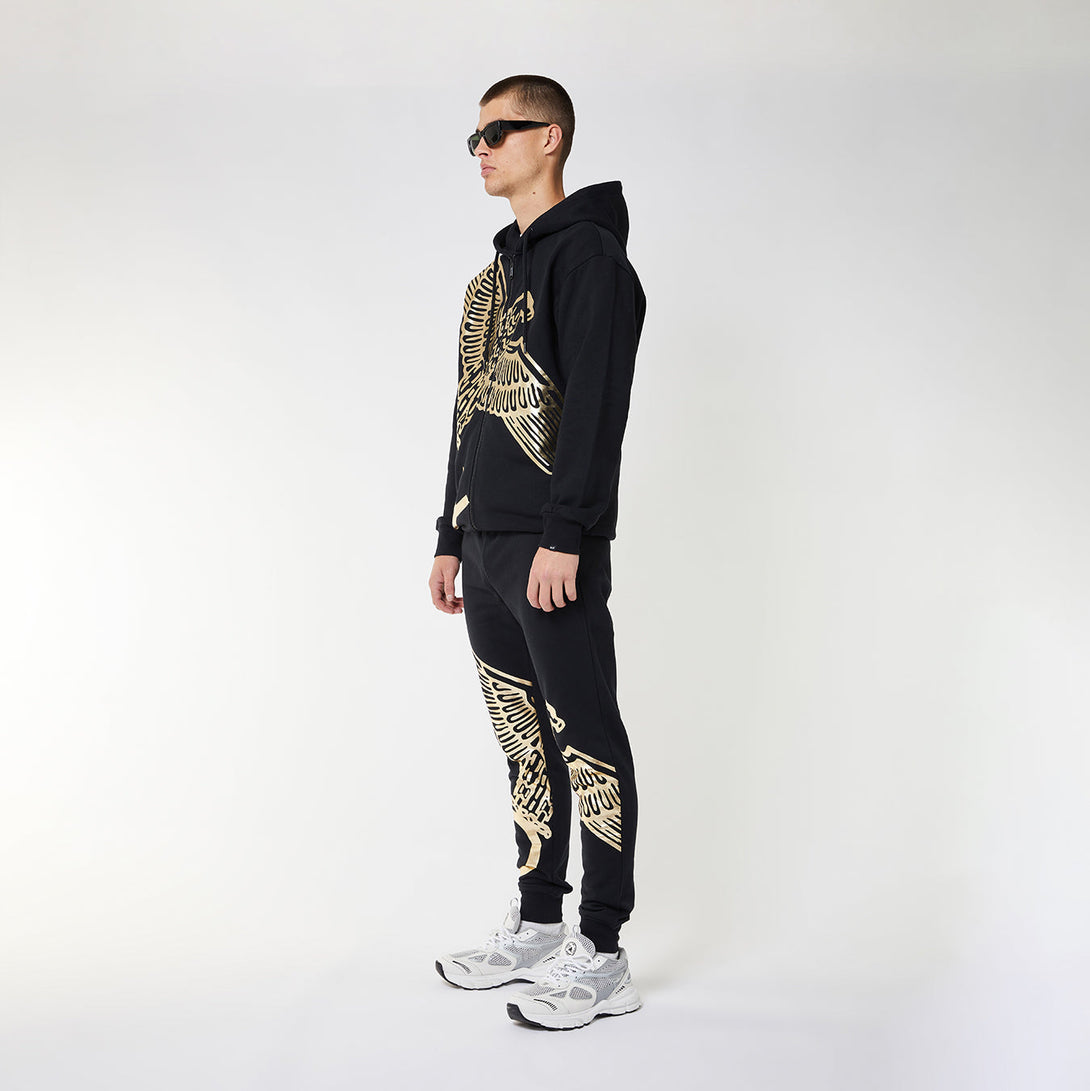 BOY WINGSPAN ZIP HOODIE - BLACK/GOLD