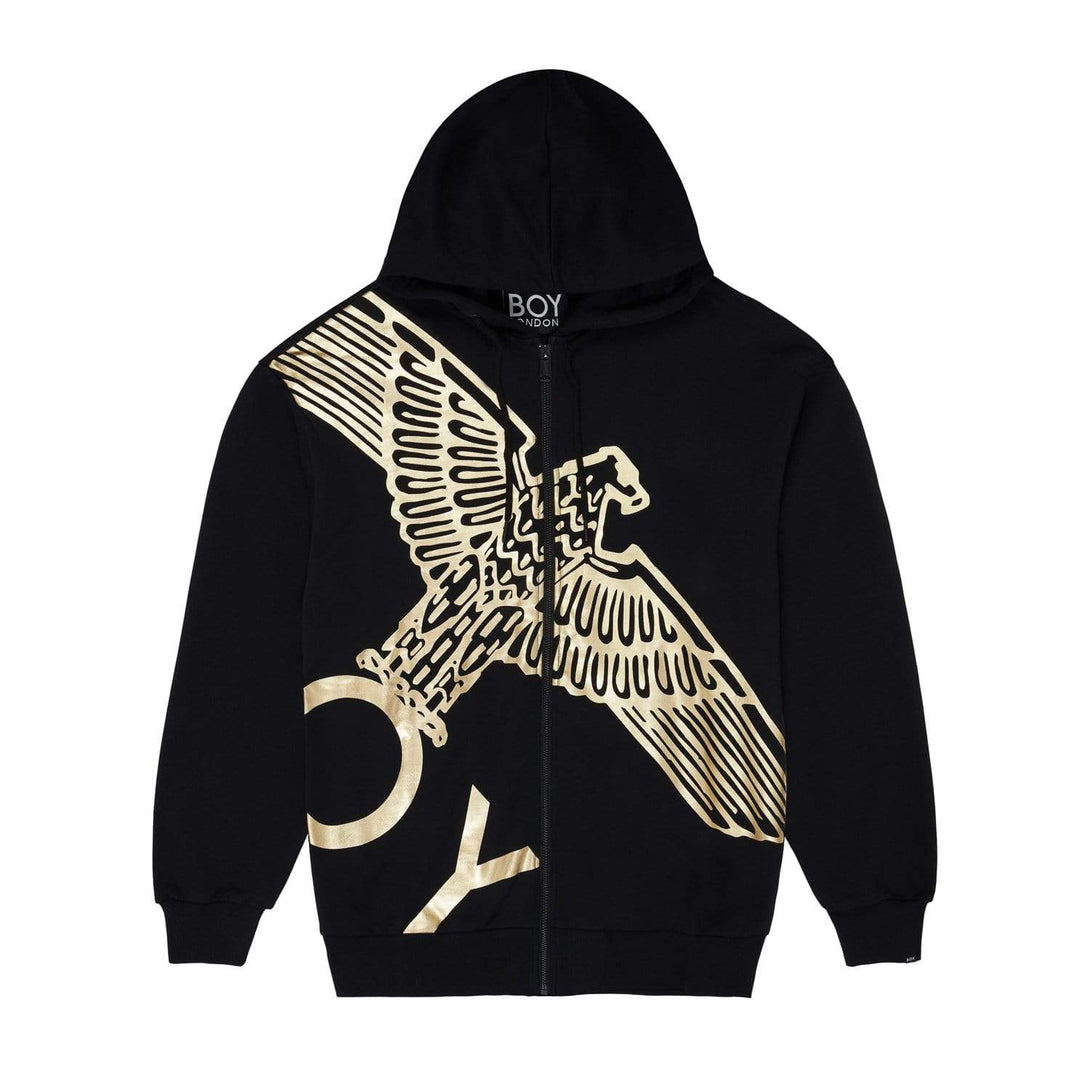 BOY WINGSPAN ZIP HOODIE WOMENS - BLACK/GOLD