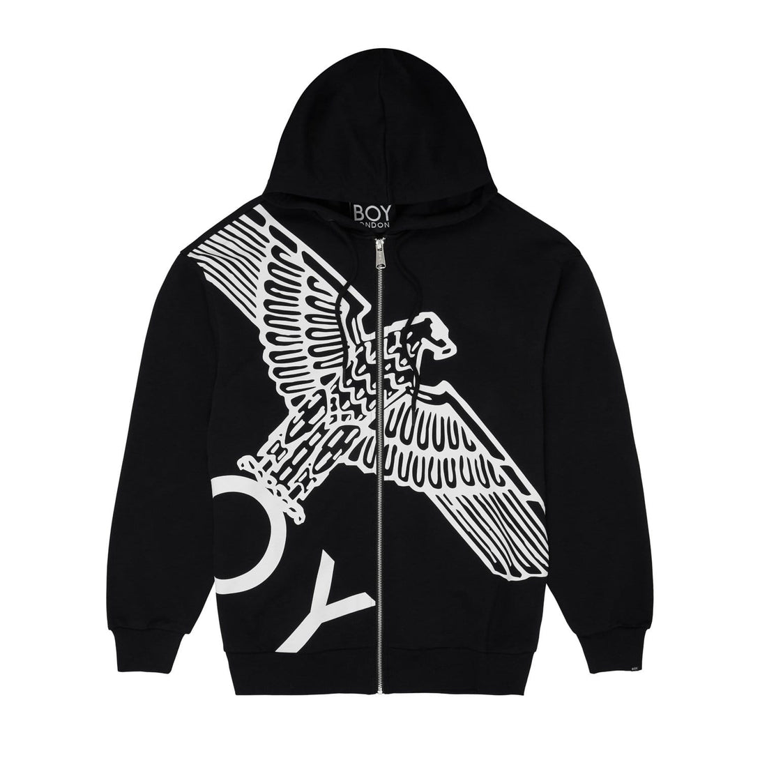 BOY WINGSPAN ZIP HOODIE WOMENS - BLACK/WHITE