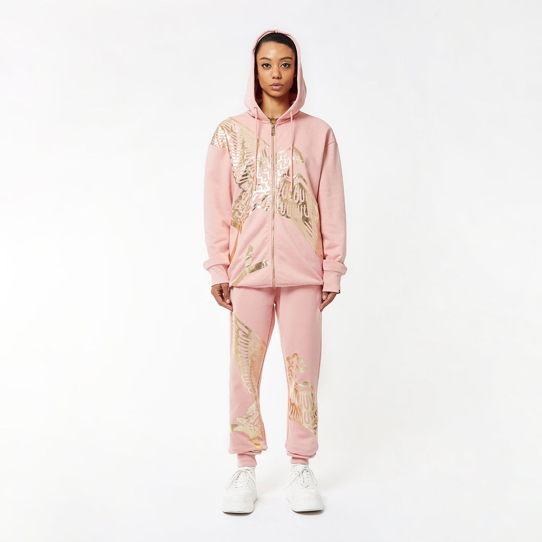 BOY WINGSPAN ZIP HOODIE WOMENS - PINK/GOLD