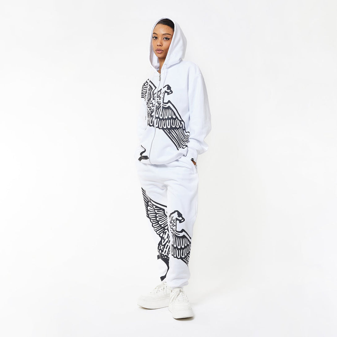 BOY WINGSPAN ZIP HOODIE WOMENS - WHITE/BLACK