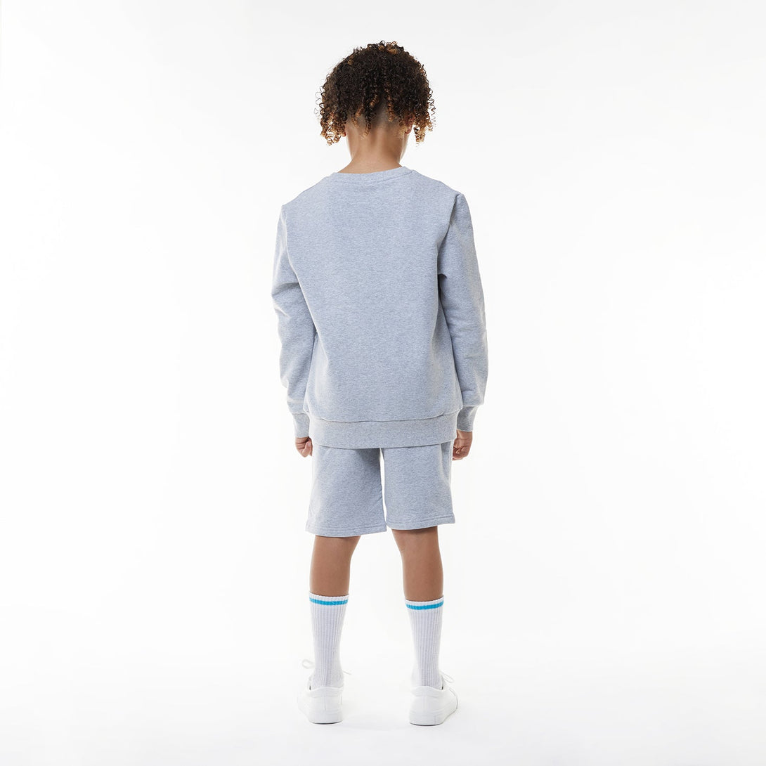 BOYS KIDS BADGE SHORTS - GREY