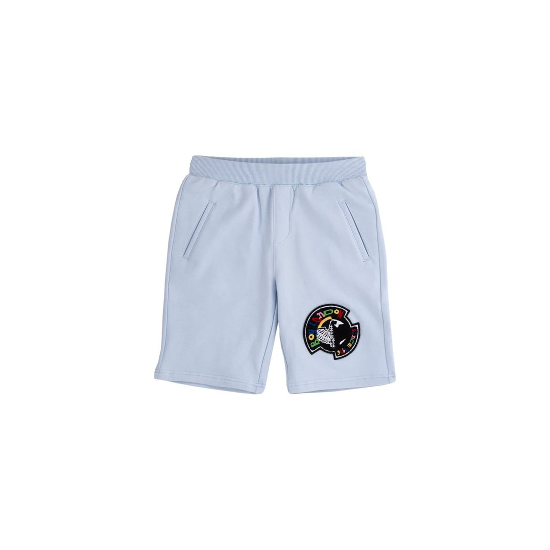 BOYS KIDS BADGE SHORTS - SKY BLUE