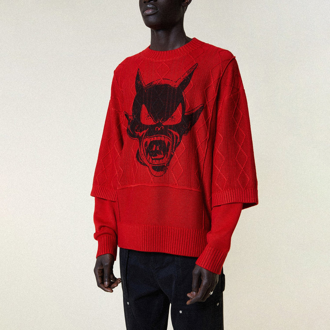 CHEEKY DEVIL DOUBLE SLEEVE JUMPER-KNITWEAR-BOY London