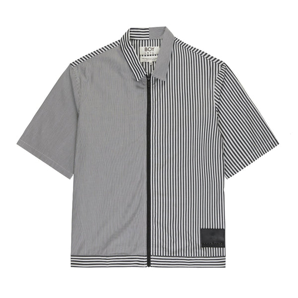 COMBO STRIPE SHORT SLEEVE SHIRT - BLACK/WHITE