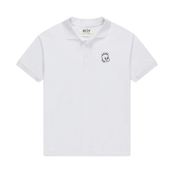 DOODLE BOY CLASSIC POLO T-SHIRT - WHITE