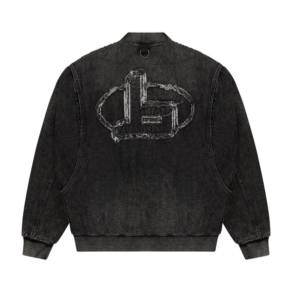 FUTURE BOY DENIM MA1 BOMBER JACKET - WASHED BLACK