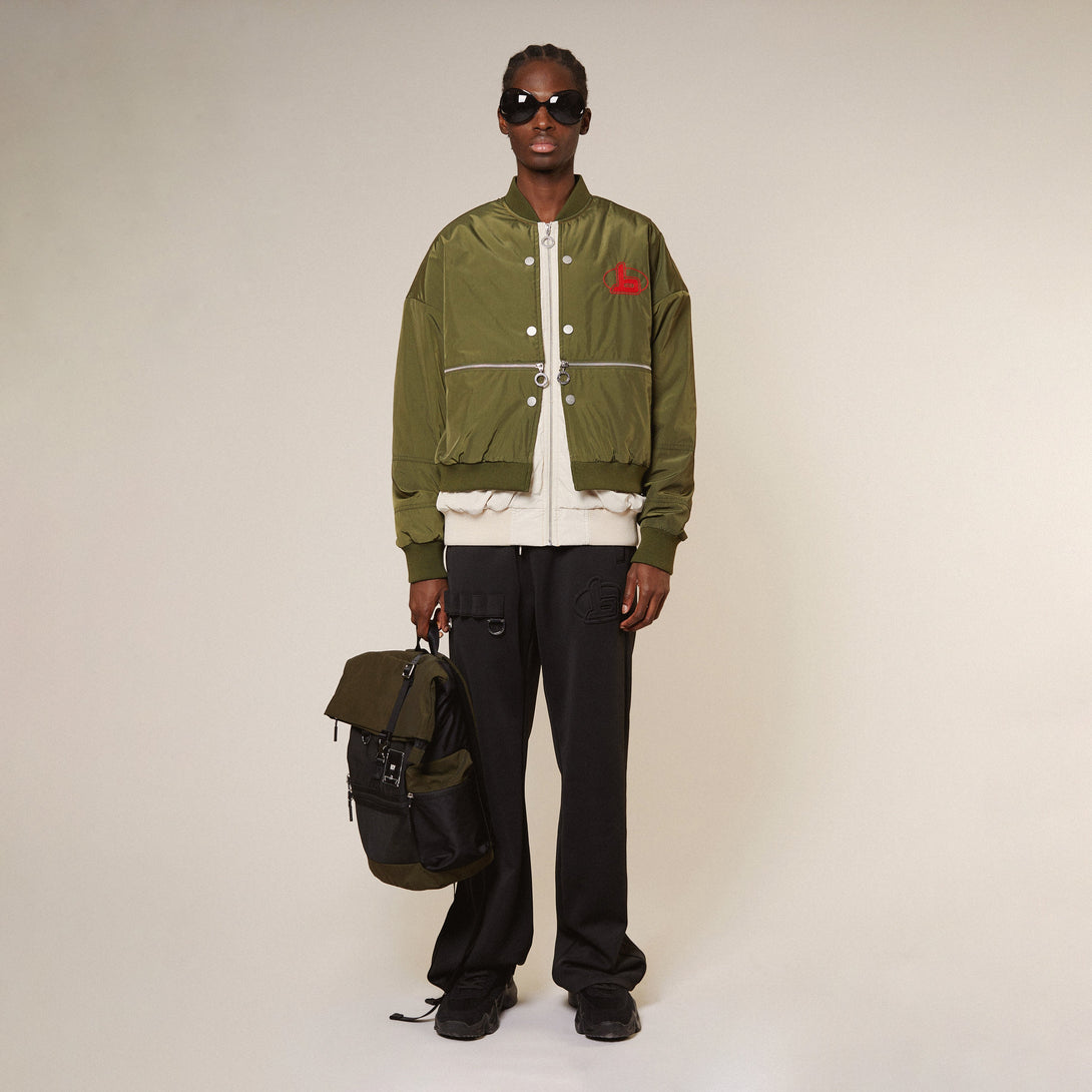 FUTURE BOY DOUBLE LAYER MA1 BOMBER JACKET - KHAKI/SAND