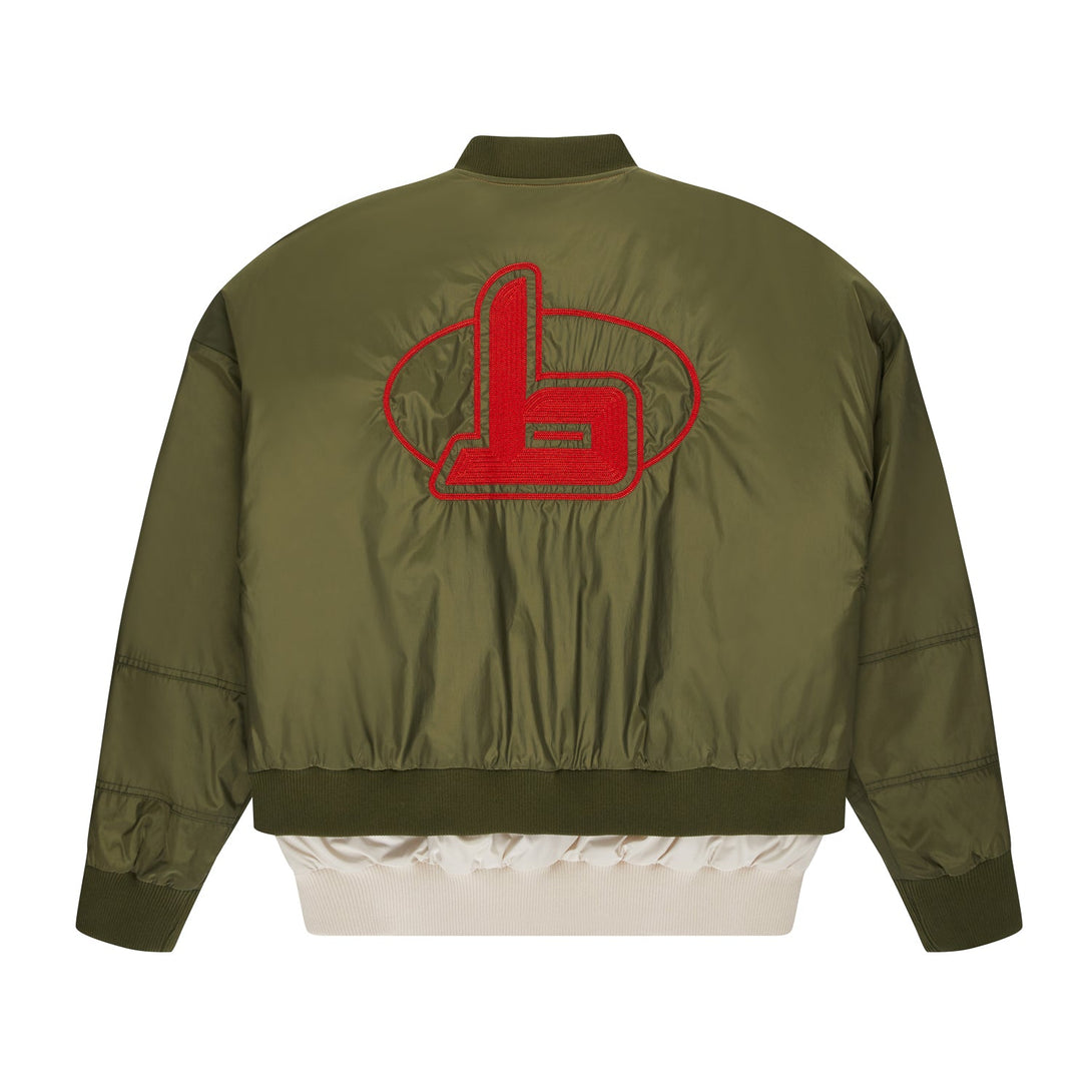 FUTURE BOY DOUBLE LAYER MA1 BOMBER JACKET - KHAKI/SAND