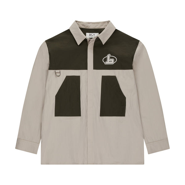 FUTURE BOY OVERSIZED NYLON SHIRT - KHAKI/SAND