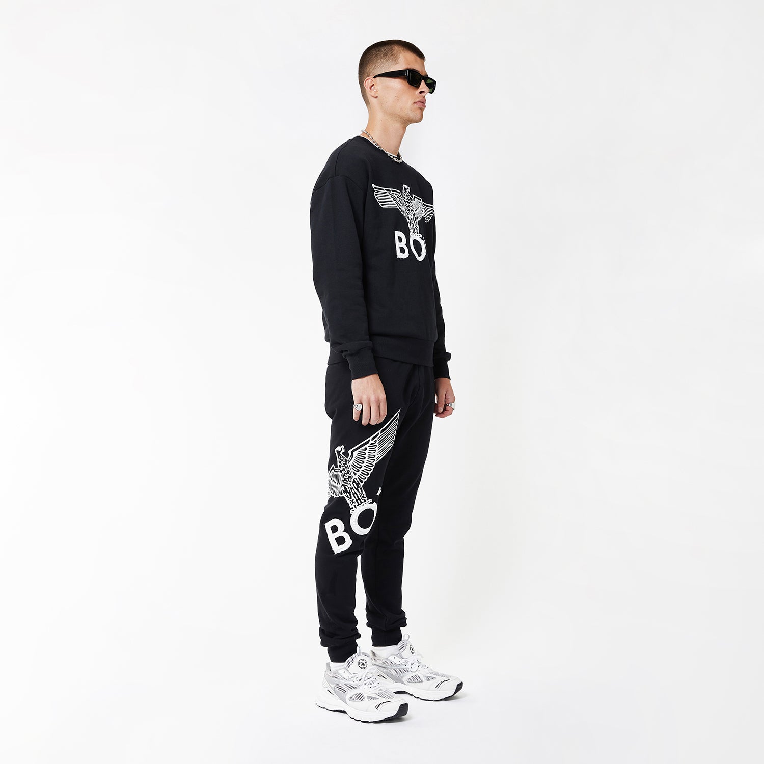 BOY EAGLE SCRIBBLE JOGGERS - BLACK/WHITE – BOY London