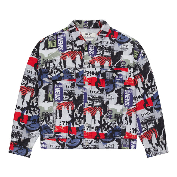 KINGS ROAD GRAFFITI DENIM JACKET - MULTI