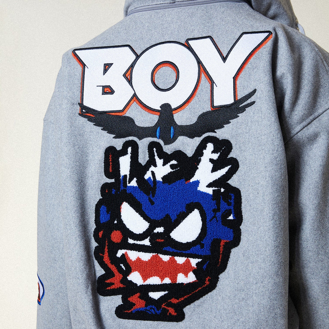 MOTO STICKER BOMBER VARSITY JACKET-JACKETS-BOY London