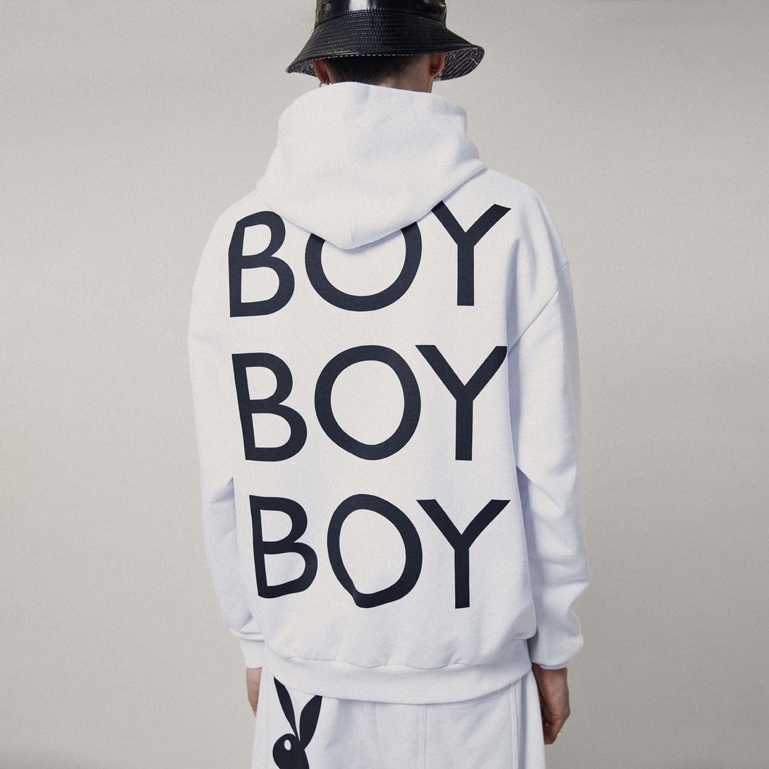 PLAYBOY X BOY BOLD BUNNY HOODIE - WHITE