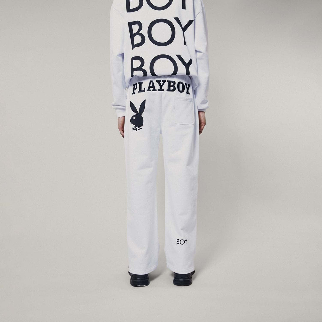 PLAYBOY X BOY BOLD BUNNY JOGGERS - WHITE