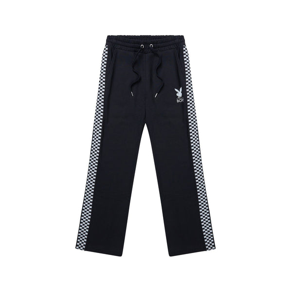 PLAYBOY X BOY CHECKERBOARD VORTEX JOGGERS - BLACK