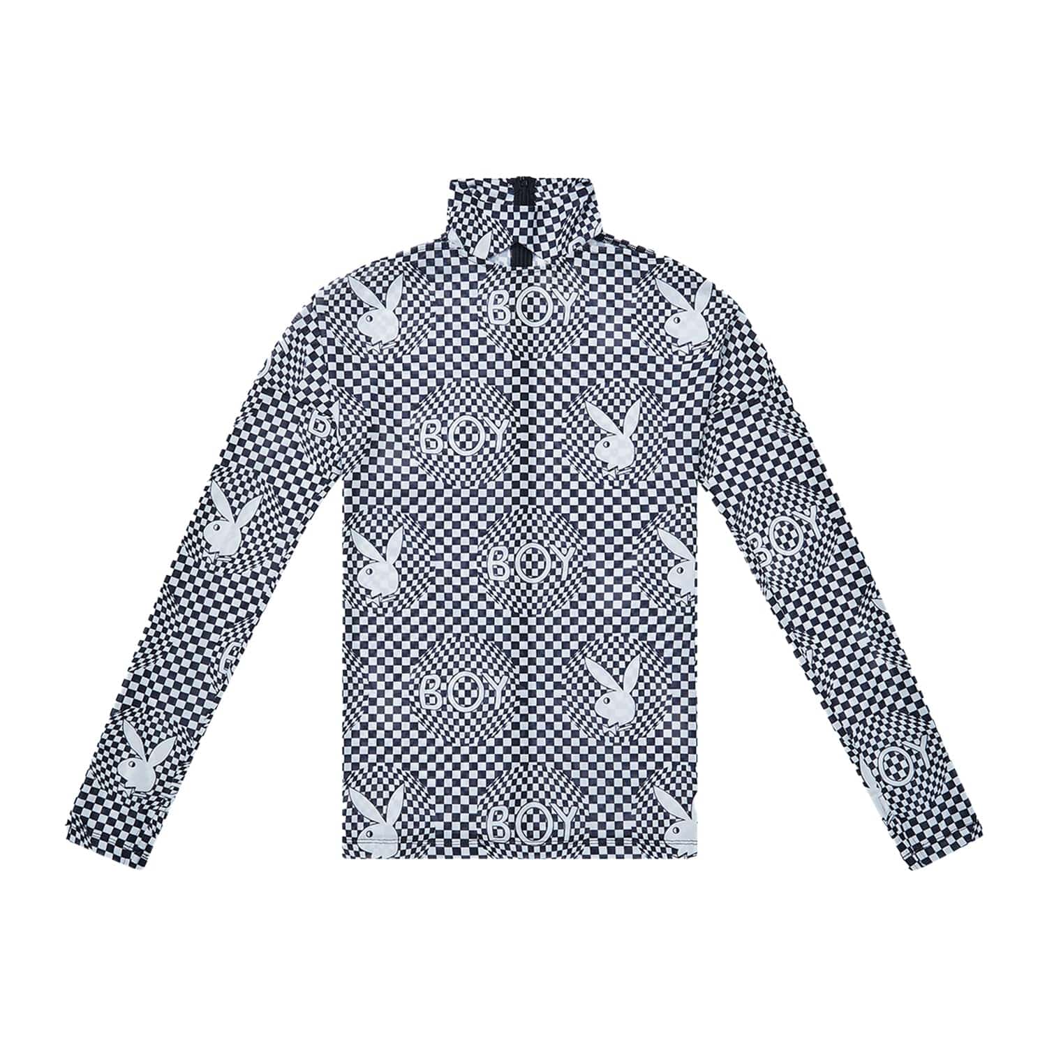 PLAYBOY X BOY CHECKERBOARD VORTEX MESH TOP BLACK WHITE BOY London