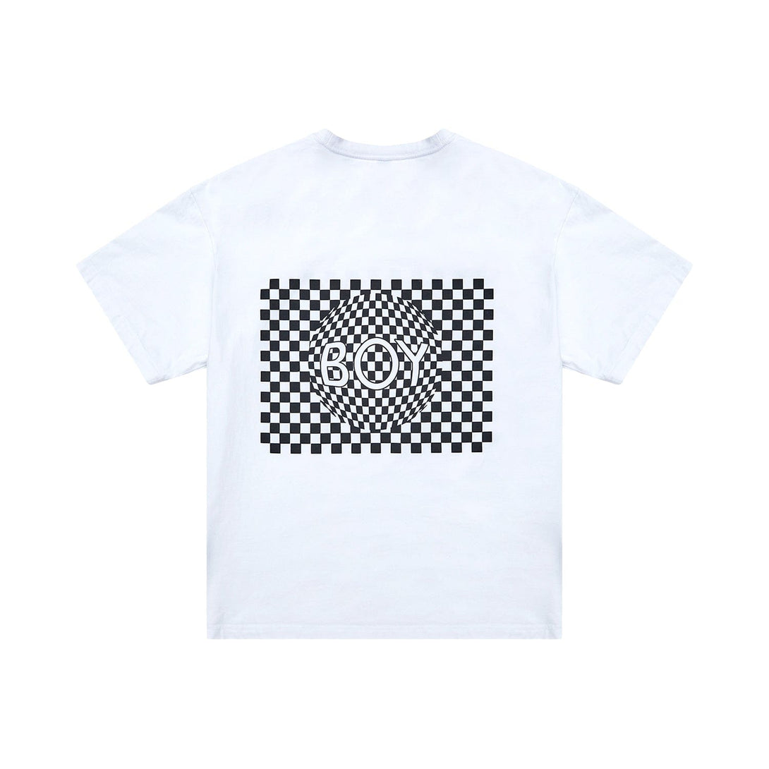 PLAYBOY X BOY CHECKERBOARD VORTEX T-SHIRT - WHITE