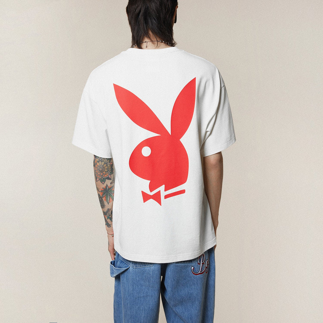 PLAYBOY X BOY LIGHT IT UP T-SHIRT - OFF WHITE