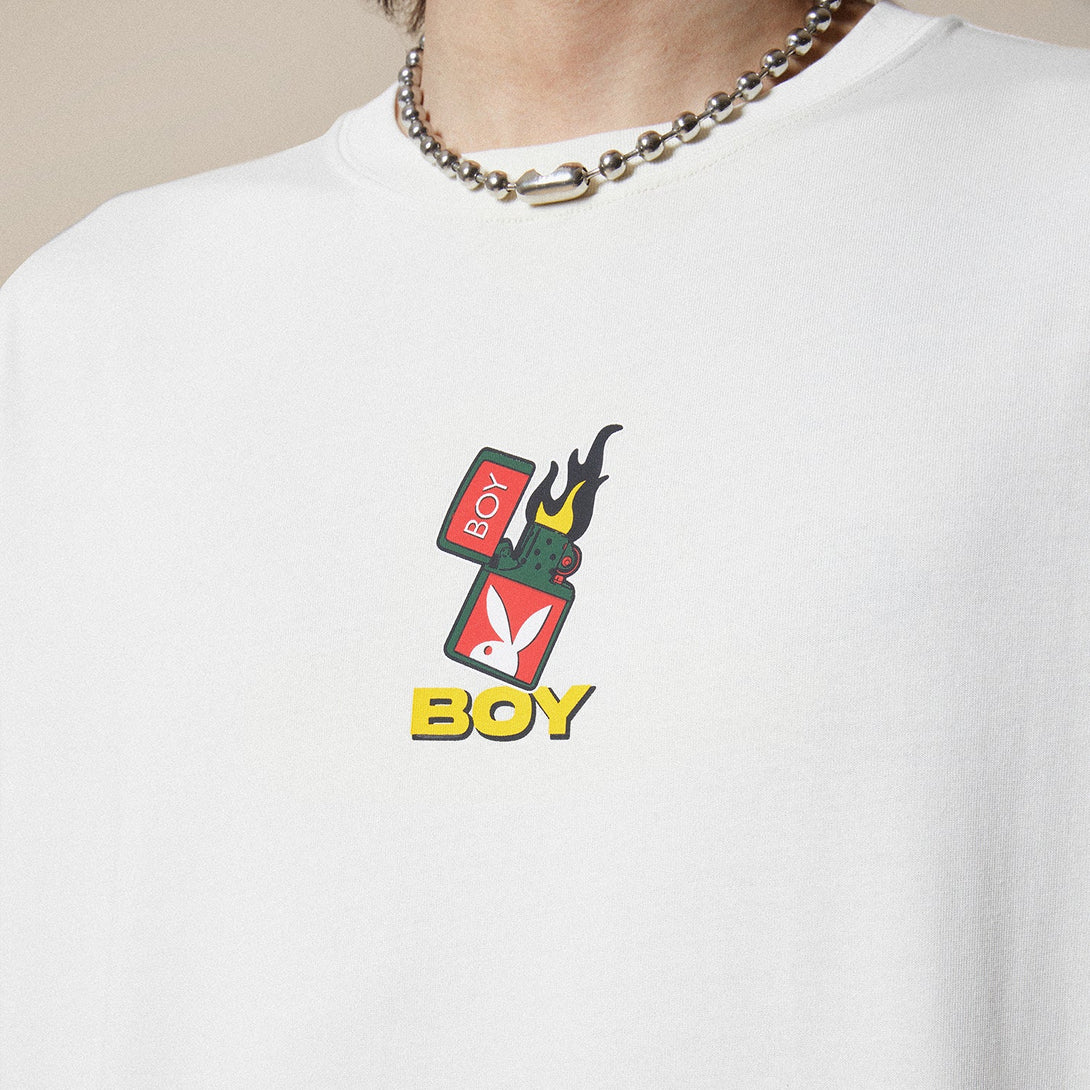 PLAYBOY X BOY LIGHT IT UP T-SHIRT - OFF WHITE